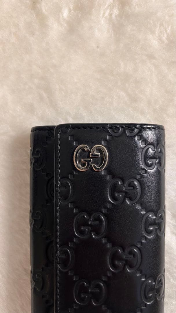 GUCCI　6連キーケース　GG型押し　リング　シマレザー