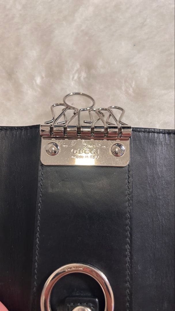 GUCCI　6連キーケース　GG型押し　リング　シマレザー