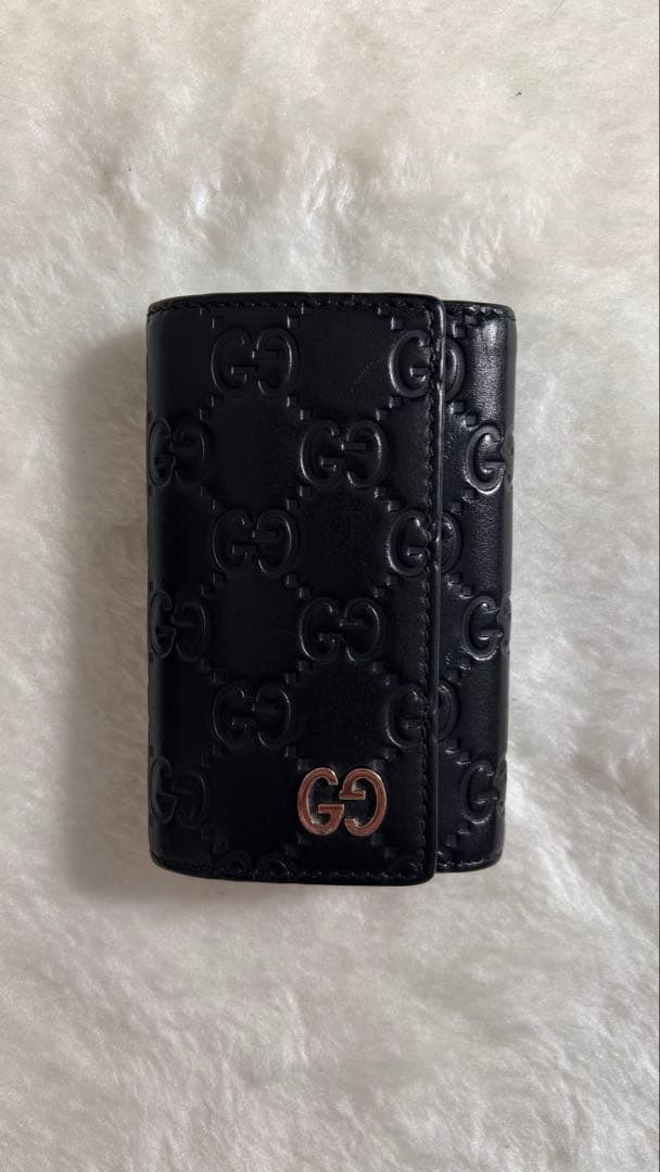 GUCCI　6連キーケース　GG型押し　リング　シマレザー