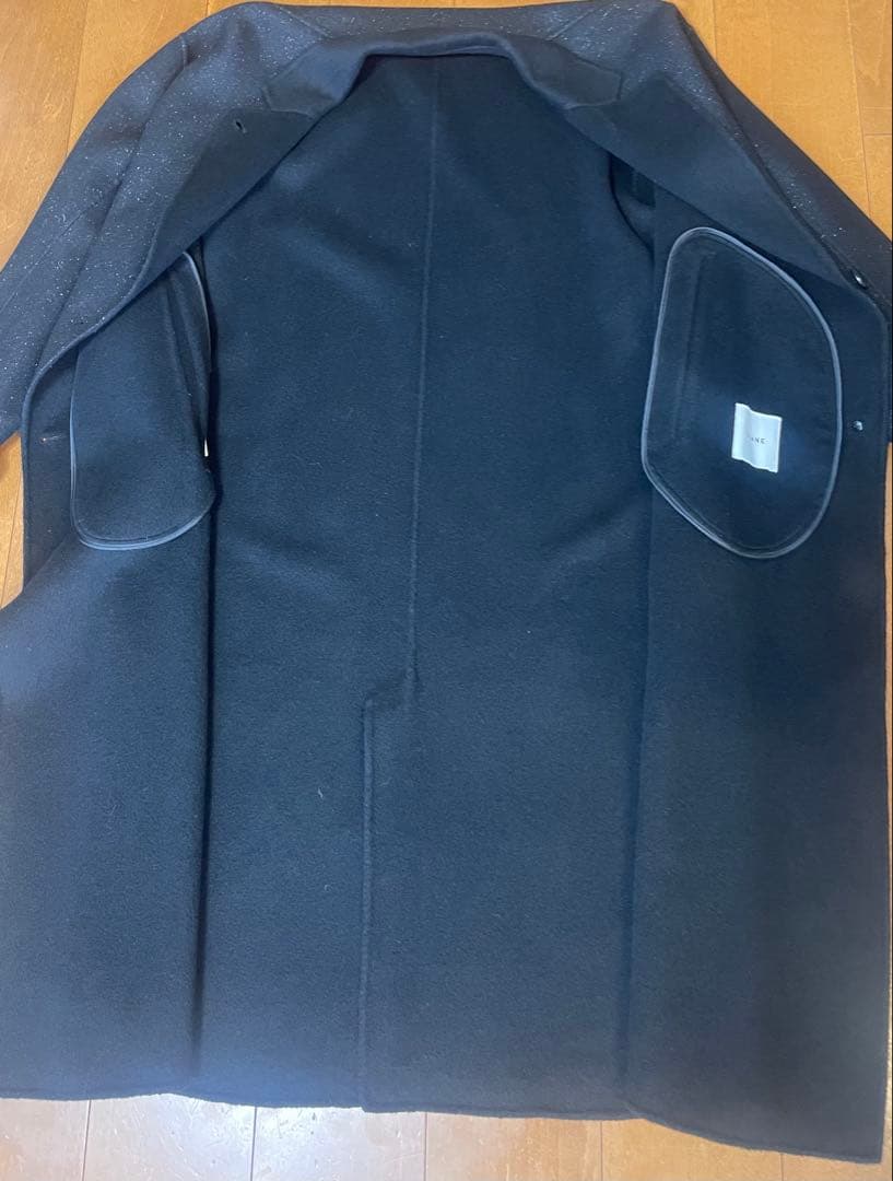 黒のロングコート シングルボタン