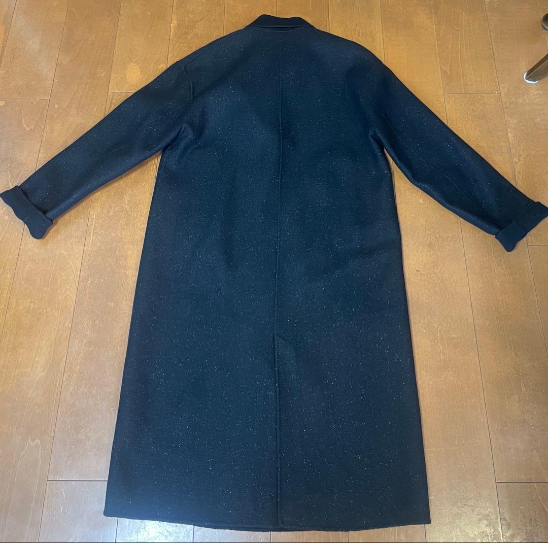 黒のロングコート シングルボタン