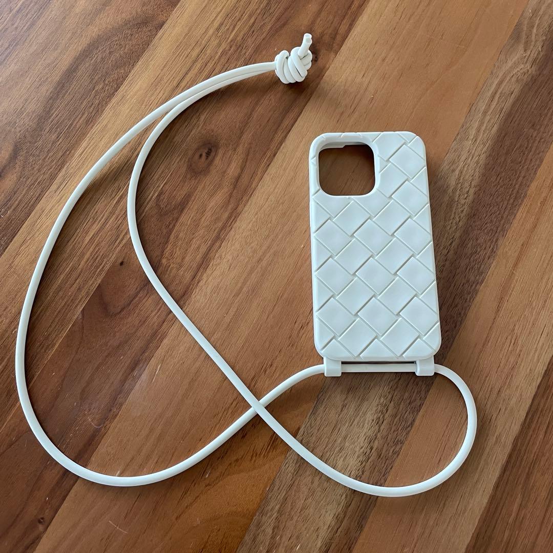 新品BOTTEGA VENETA IPhone13pro ラバーテックケース 白