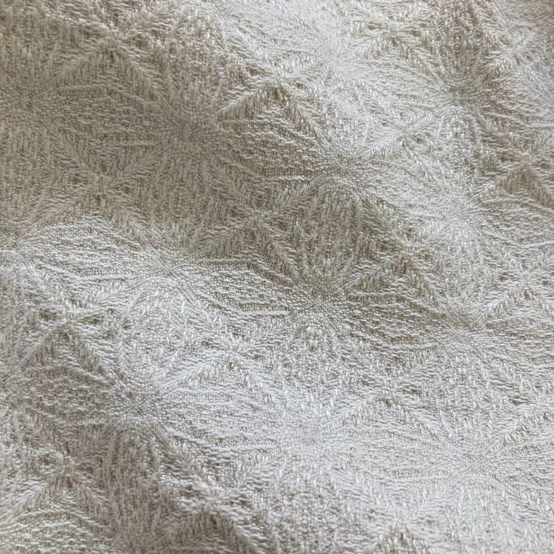 E 北欧ヴィンテージ1950s伝統織りリネンのテーブルクロス（特大サイズ