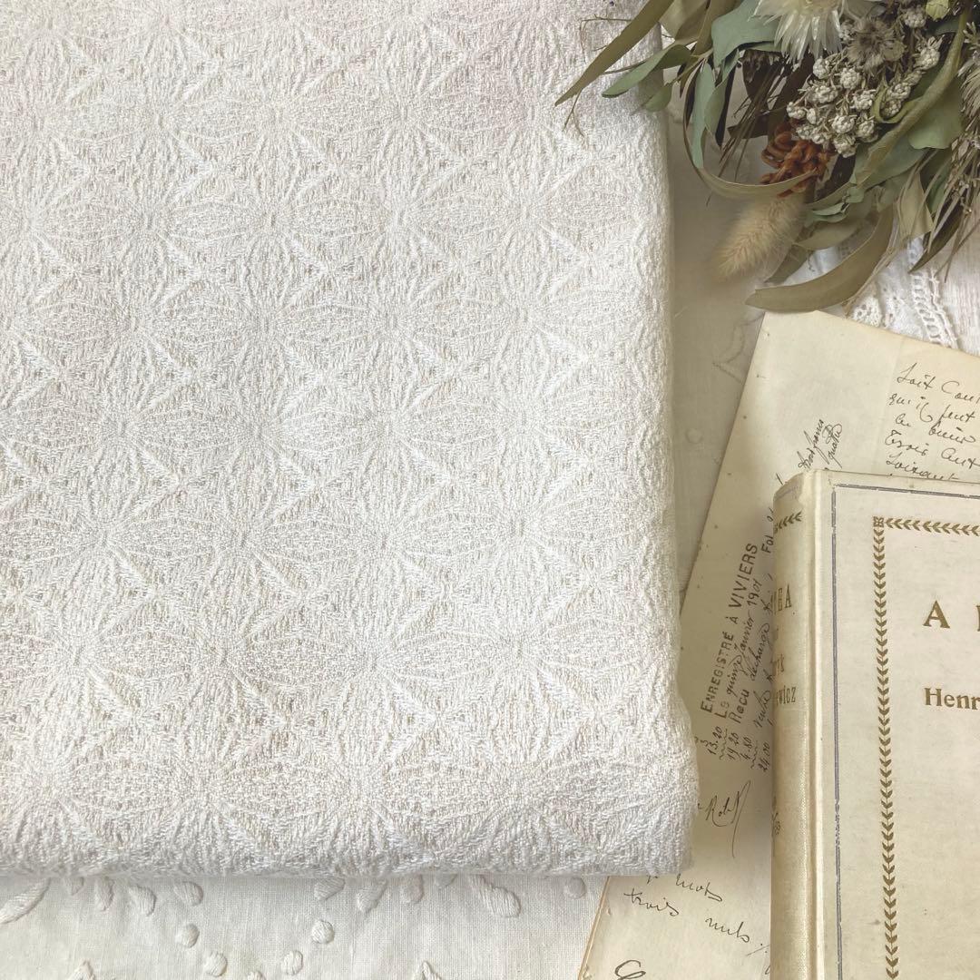 E 北欧ヴィンテージ1950s伝統織りリネンのテーブルクロス（特大サイズ