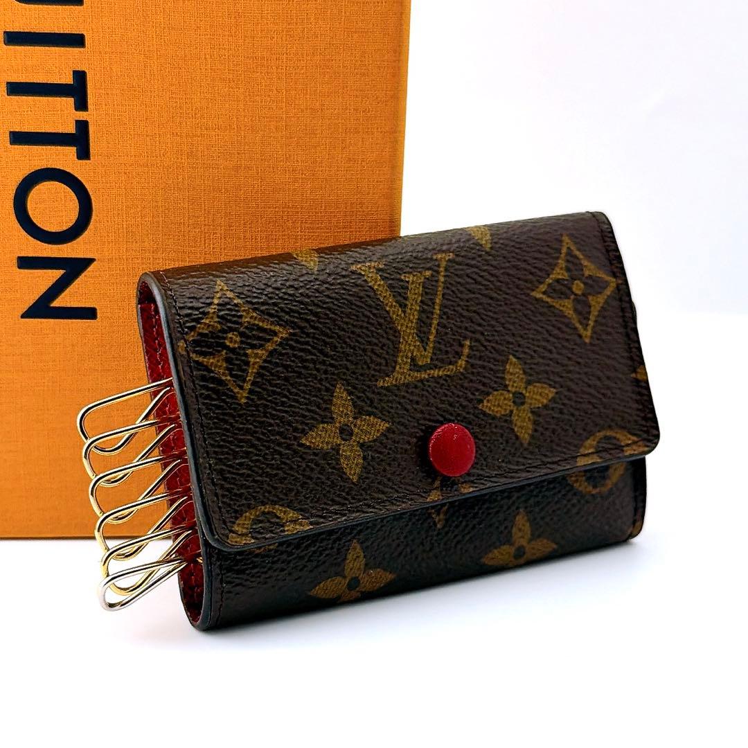 【美品】ルイヴィトン モノグラム ミュルティクレ6 キーケース フューシャ