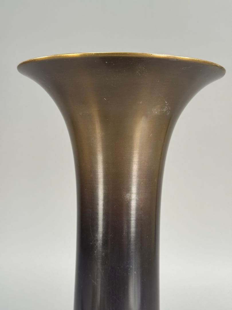 いけばな　池坊 唐銅花瓶　高さ31cm 銅花器　花瓶　華道具