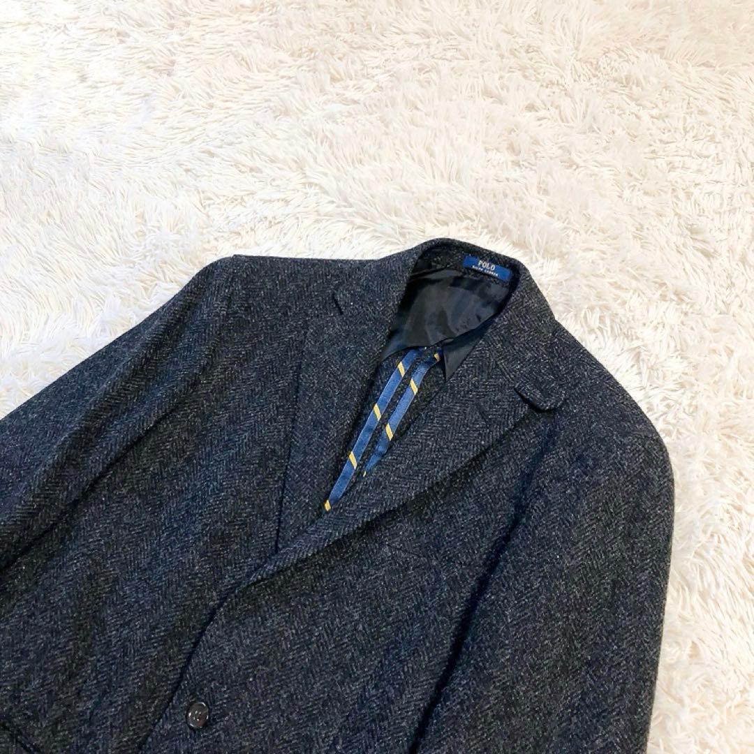 【ツイード・襟裏キツネ】ポロラルフローレン　テーラード　ヘリンボーン　38S現行