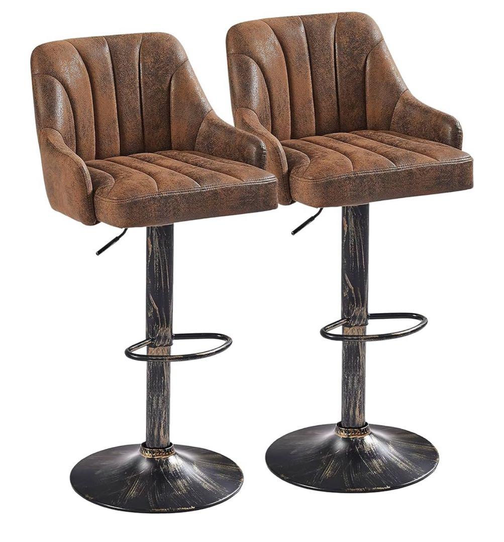 【krn】カウンターチェア バーチェア 昇降式 2脚セット　ハイチェア