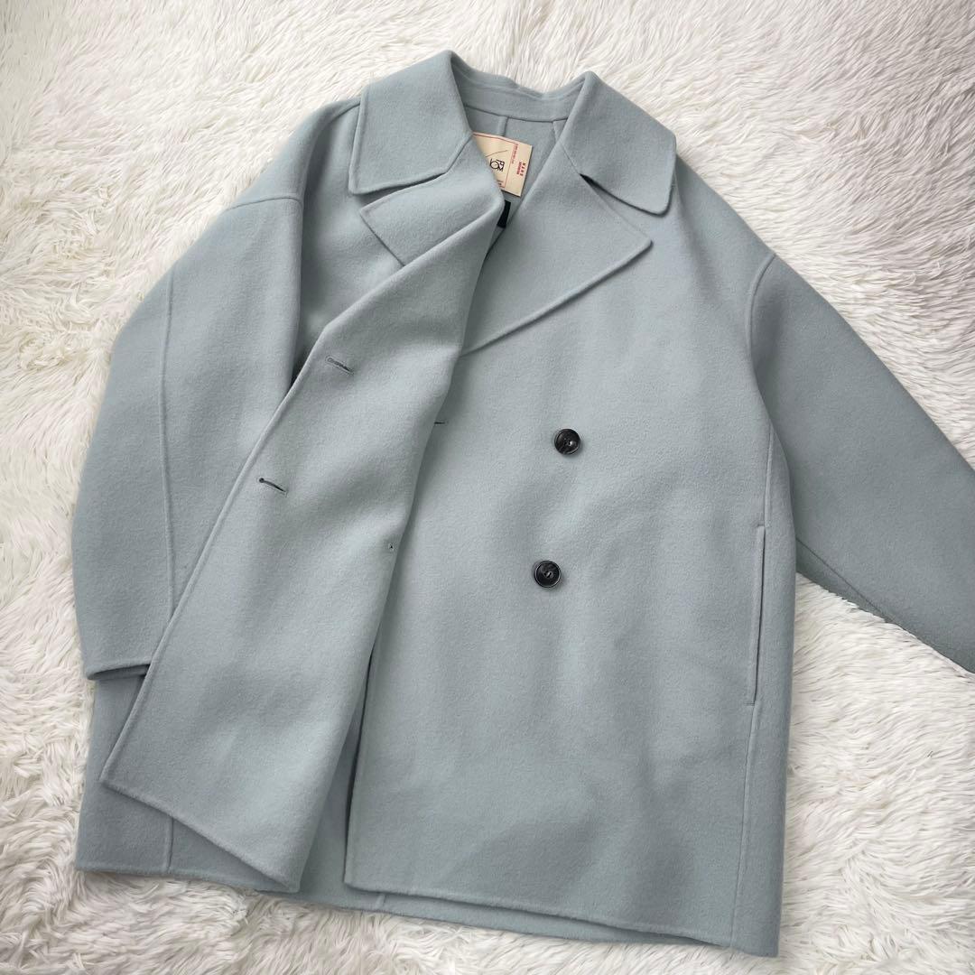 ナノユニバース 140ウールリバーミドルコート　グリーン