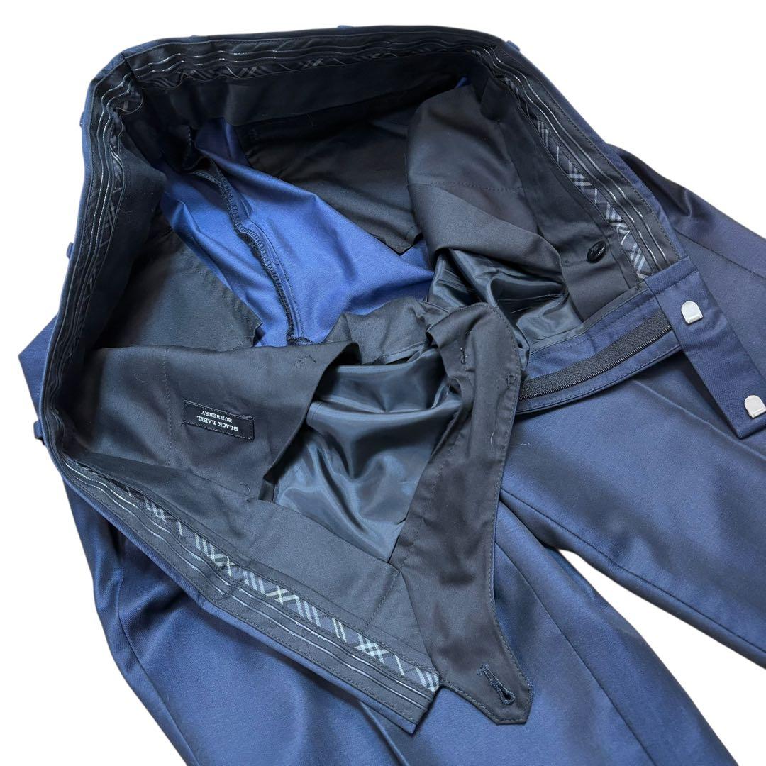 極美品 バーバリーブラックレーベル スリーピース スーツ 濃紺 サイズ42