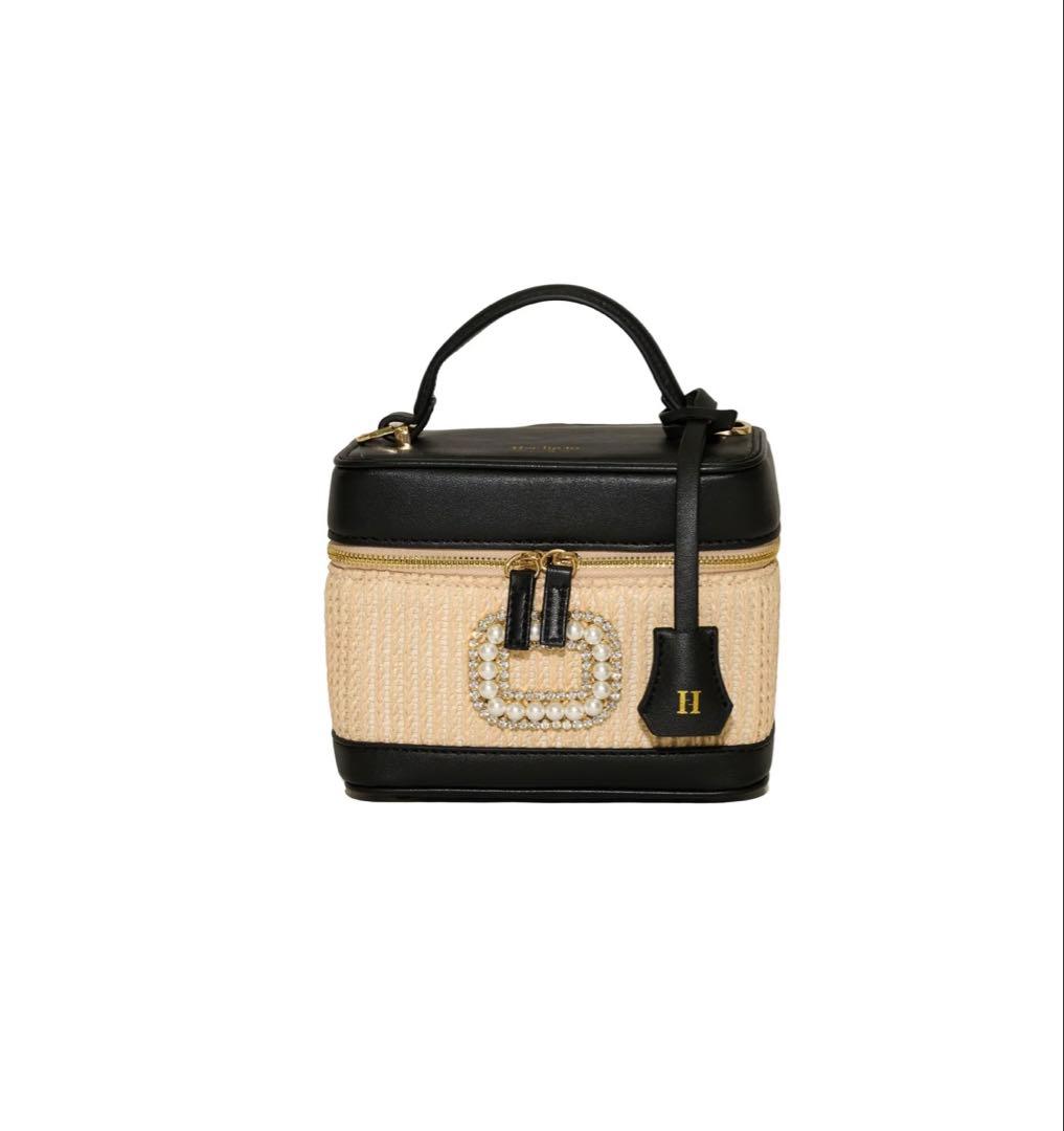 Raffia Effect Crystal Vanity Bag カゴバッグ