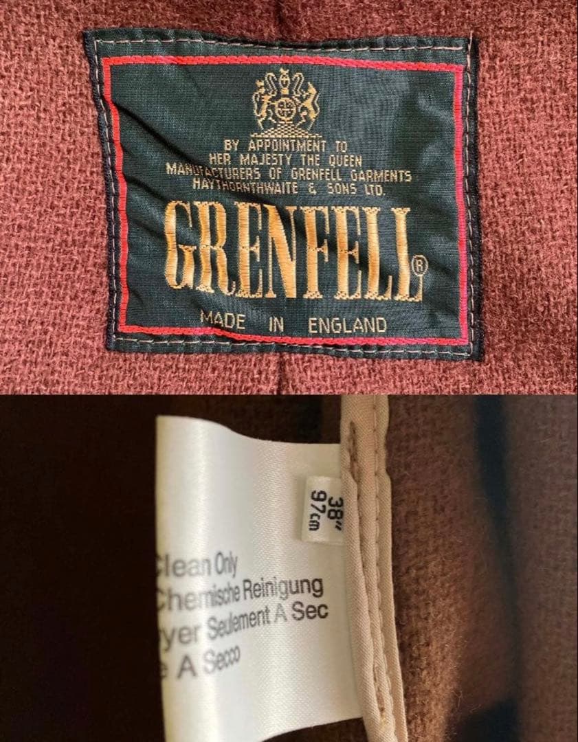 エルメス生地 ヴィンテージ グレンフェル ダッフルコート ブラウン