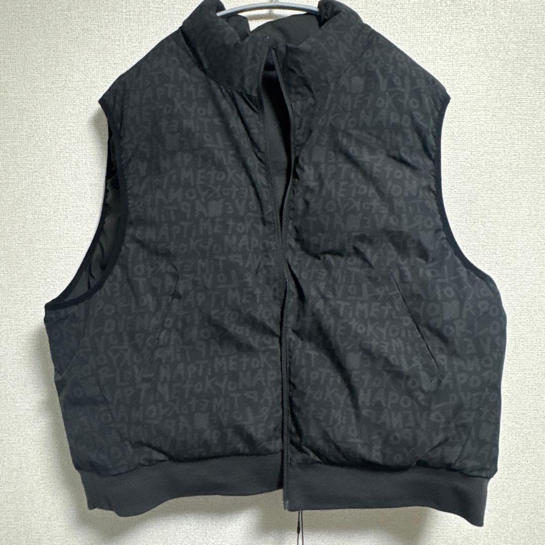 u*✩様 中綿リバーシブルベスト ブラック 総柄 Nissy ナップタイム na