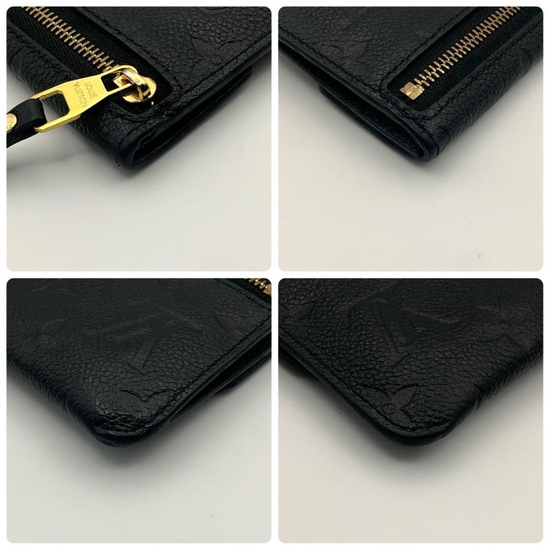 美品 ルイヴィトン ポシェットクレ 財布 ケース アンプラント レザー 黒