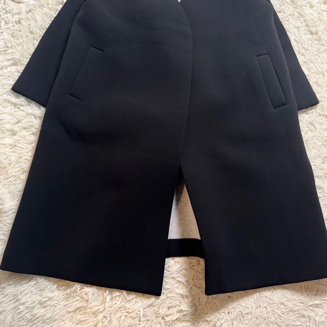 【定番人気✨】エブール　ボンディングノーカラーコート　ブラック　サイズ38