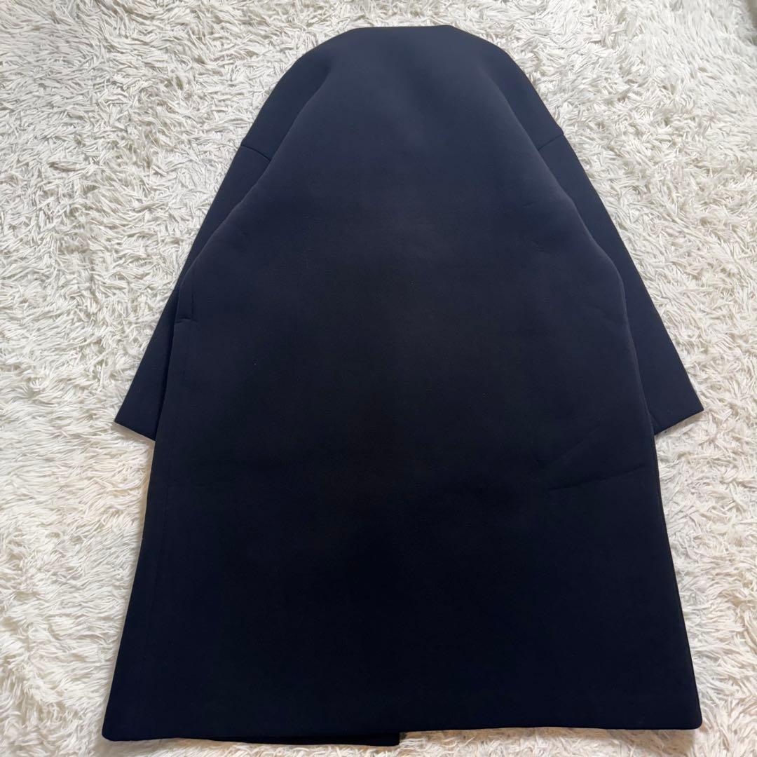 【定番人気✨】エブール　ボンディングノーカラーコート　ブラック　サイズ38