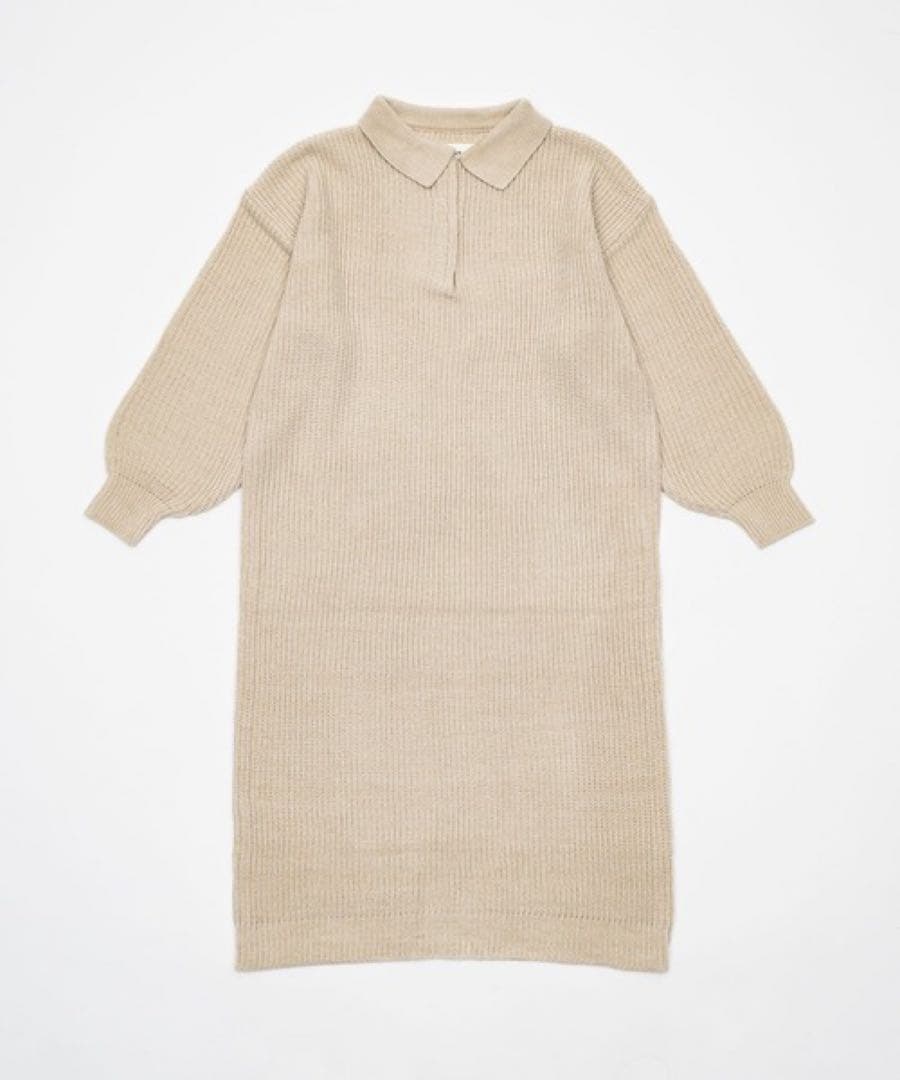 olun ニットポロワンピース アイボリー Sサイズ