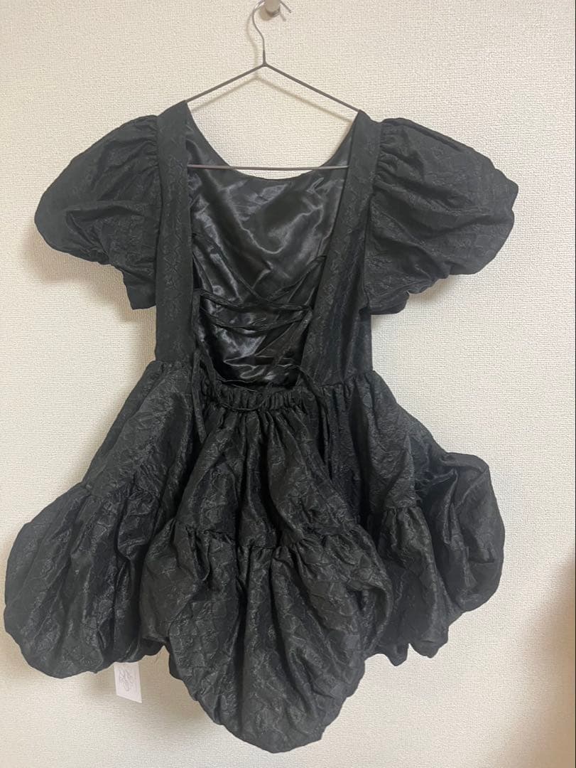 Treat Ürselfトリートユアセルフ　ジャガードバルーンワンピース　黒