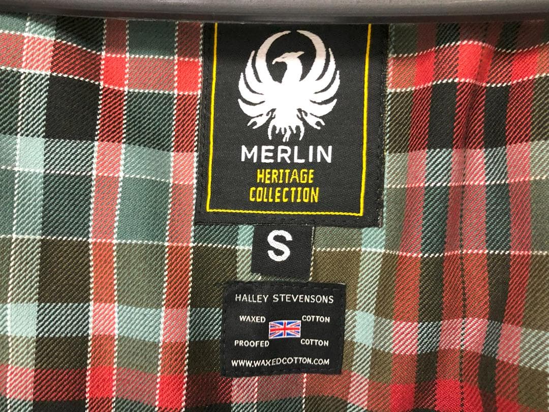 英国 MERLINバートン ワックスコットン ジャケット / オリーブ S(M)