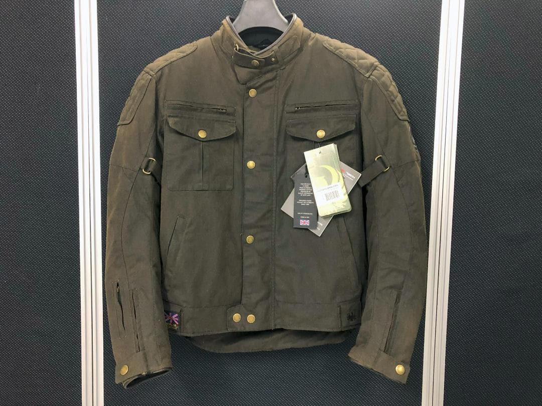 英国 MERLINバートン ワックスコットン ジャケット / オリーブ S(M)