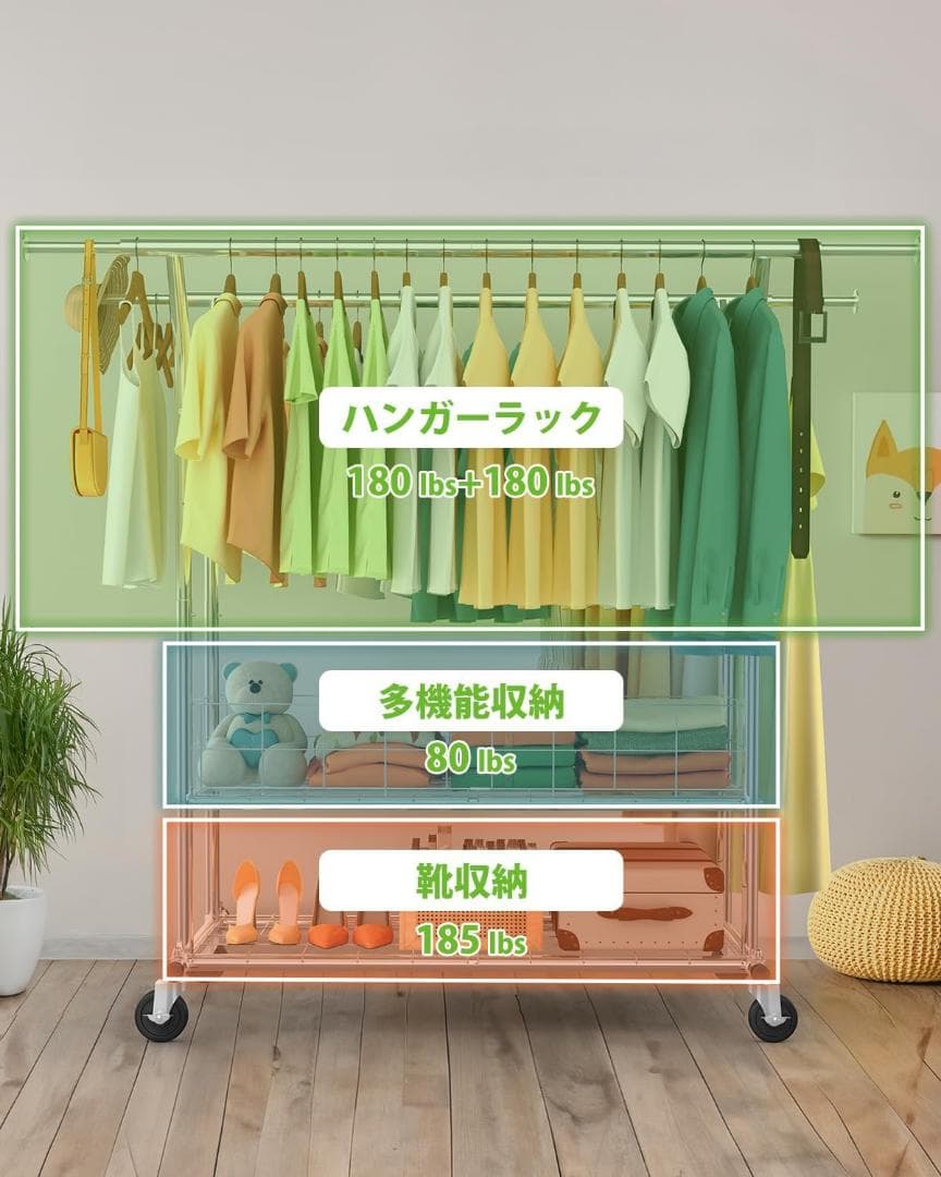 ダブル　ラック　 ハンガーラック パイプハンガーラック 耐荷重200KG 業務用