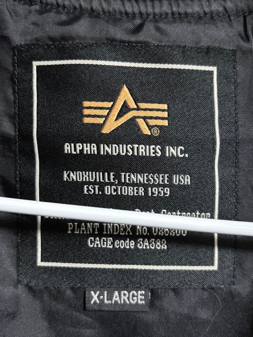 【ALPHA】 スカジャン　オールブラック　刺繍　XLサイズ