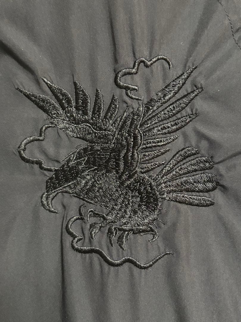 【ALPHA】 スカジャン　オールブラック　刺繍　XLサイズ