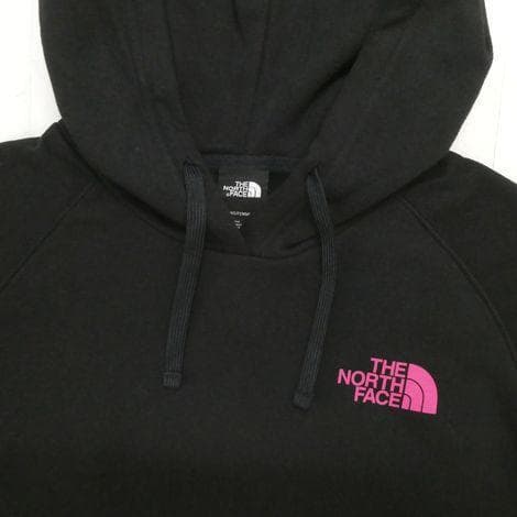 ザ ノースフェイス ボックスロゴ パーカー フーディ XL ピンクリボン 黒
