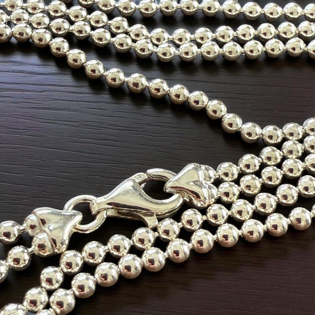 《極美品》グッチ ネックレス ダブルボール チェーン プレート シルバー 925