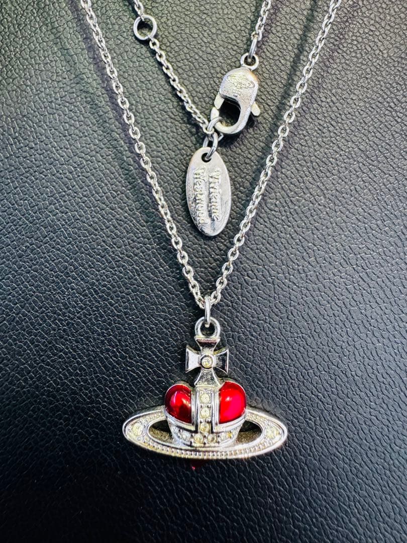 Vivienne Westwood 赤いハートと王冠のネックレス