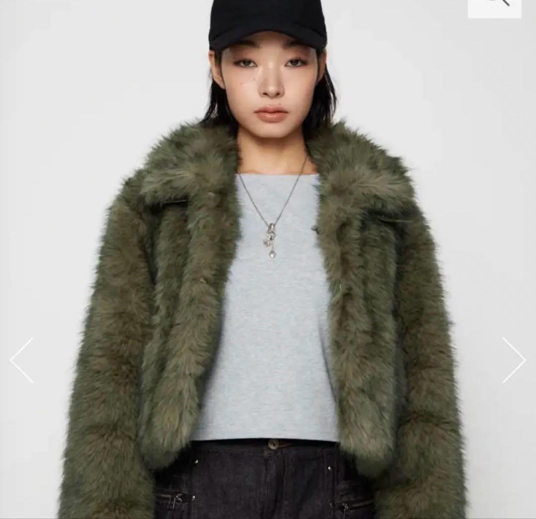 LAGUA GEM ファーコート カーキ S