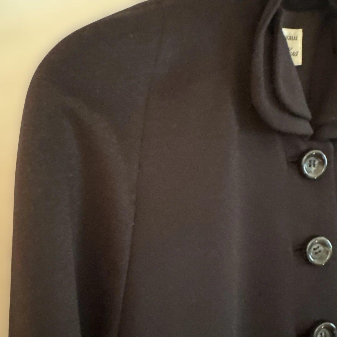 BEST SHANGHAI 黒ロングコート カシミヤ混サイズ40