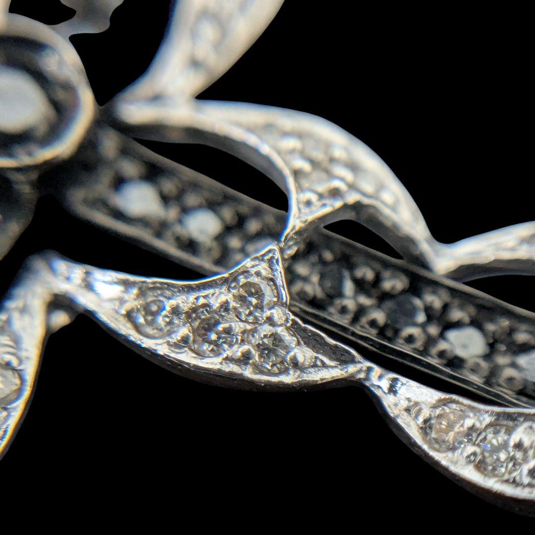 K18WG クロスペンダントトップ ブラックダイヤ 6.5g