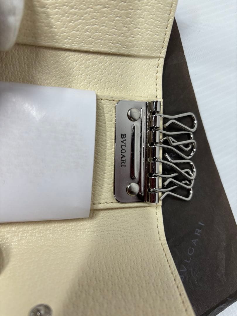 未使用　BVLGARI(ブルガリ) 6連キーキーケース　キャンバ　ピンク　箱付き