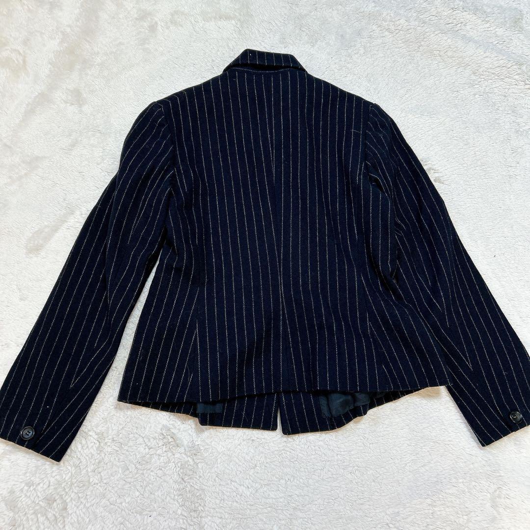 コムデギャルソン　ウール　ジャケット　リボン　ストライプ　変形