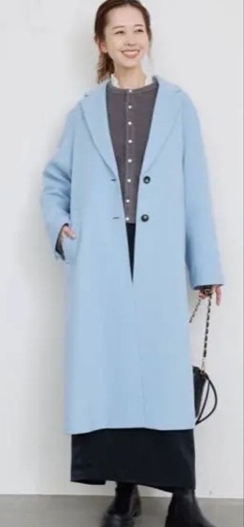 SLOBE IENAライトブルー チェスターコート