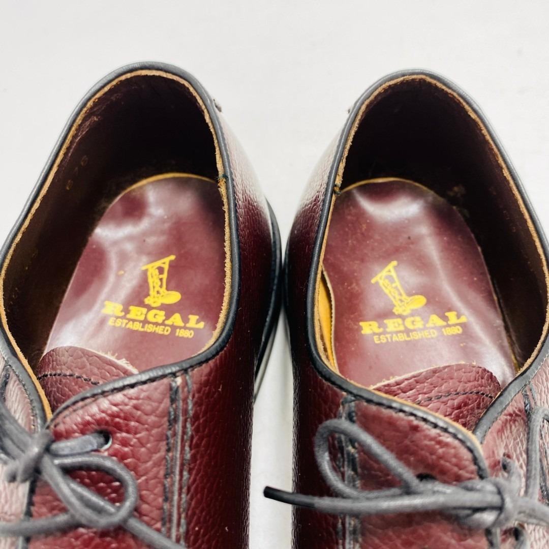 REGAL ビジネスシューズ プレーントゥ 外羽根 レザー シボ革 26cm