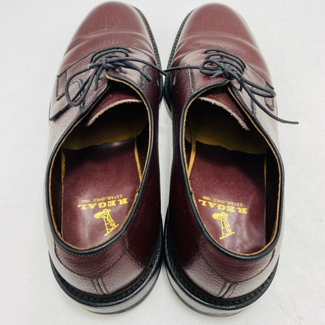 REGAL ビジネスシューズ プレーントゥ 外羽根 レザー シボ革 26cm