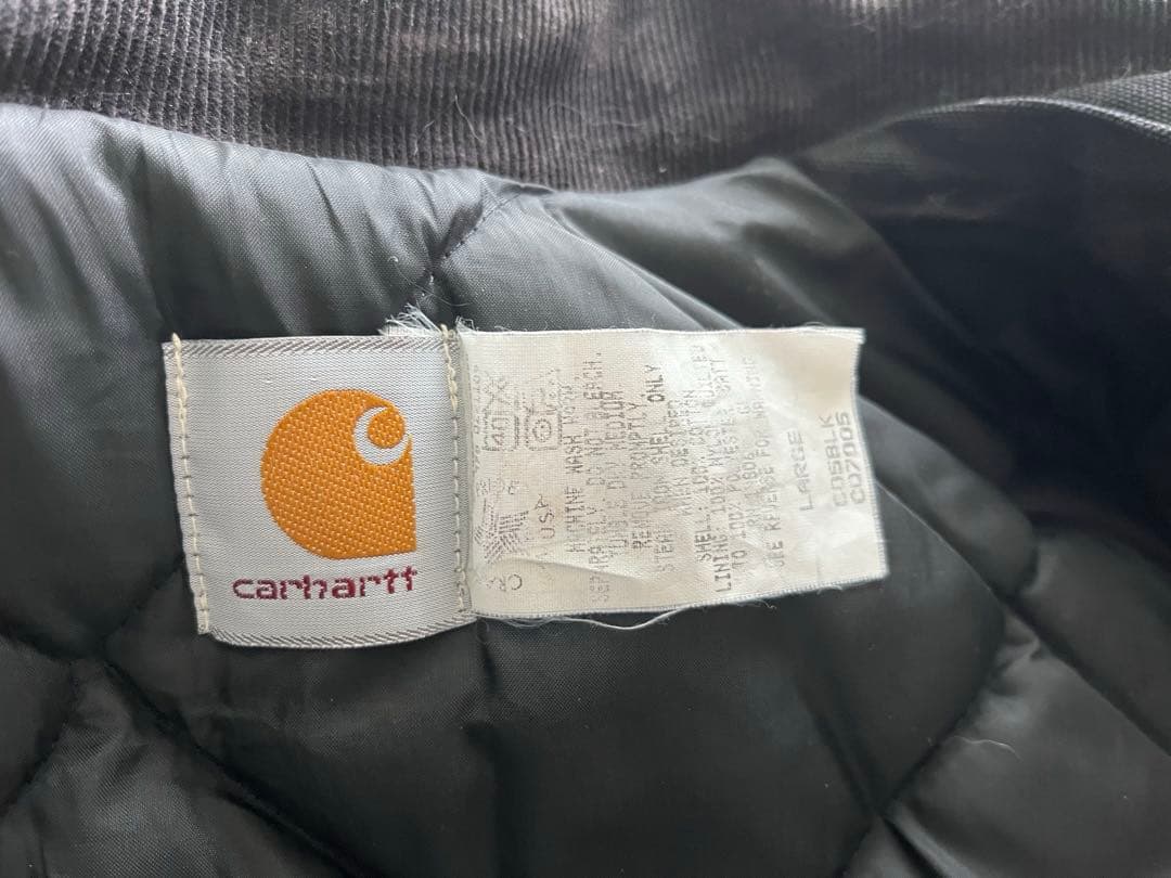 n*o様 90s Carhartt USA ダックジャケット フェード　ブラック