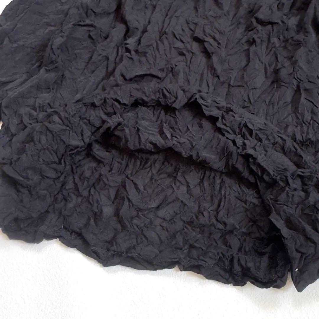 ISSEY MIYAKE ワッシャー ハイネック 黒 長袖カットソー M