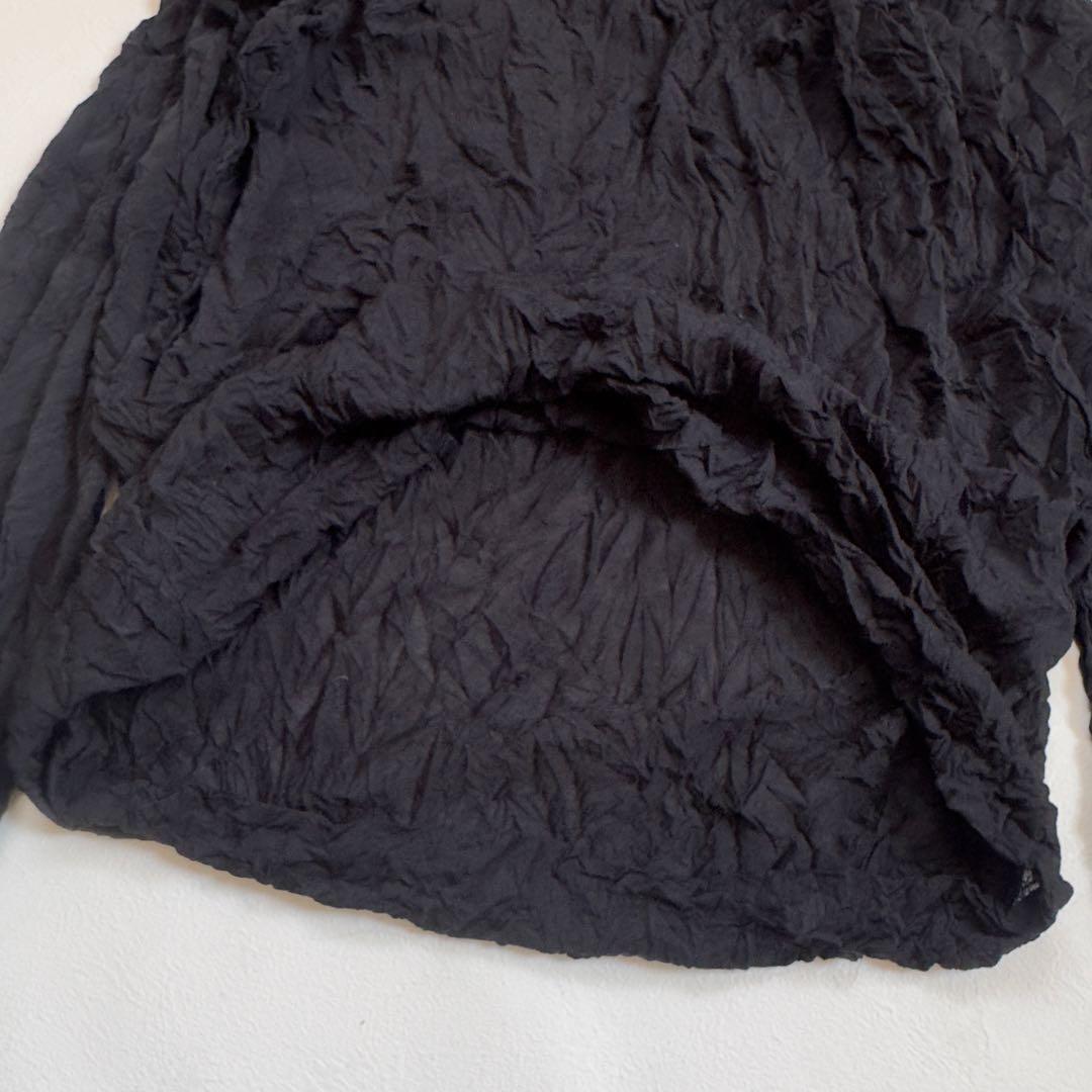 ISSEY MIYAKE ワッシャー ハイネック 黒 長袖カットソー M