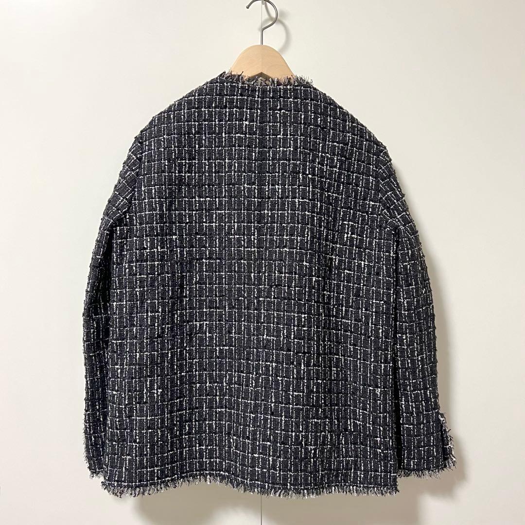 theory luxe 25SS 完売 ノーカラー ツイードジャケット