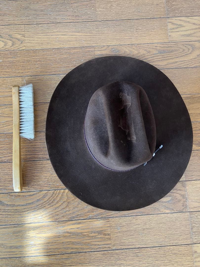 年末年始売り尽くしセール 本革スエード クラシックカウボーイハット　ブラシ付き