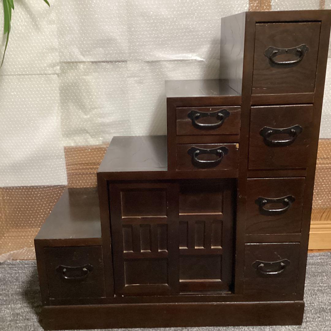 昭和レトロ家具　階段箪笥　レトロ　引き出し家具　民芸家具　アンティーク