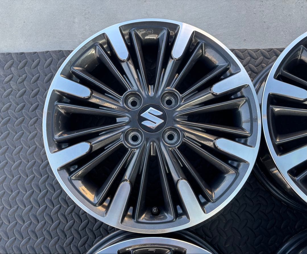 美品 mk53sスペーシアカスタム 純正 15インチ 4本 エアバルブ新品交換済