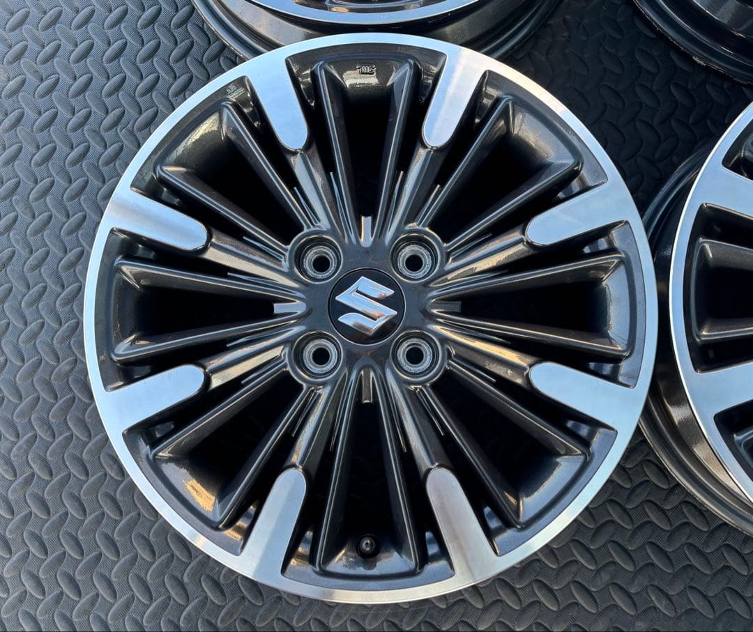 美品 mk53sスペーシアカスタム 純正 15インチ 4本 エアバルブ新品交換済