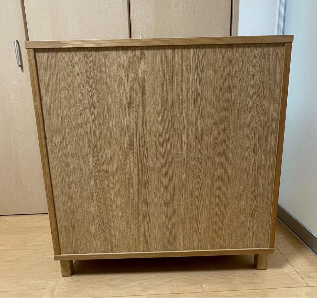 【11/22(土)まで特別値引】無印良品　脚付き木製キャビネットガラス扉