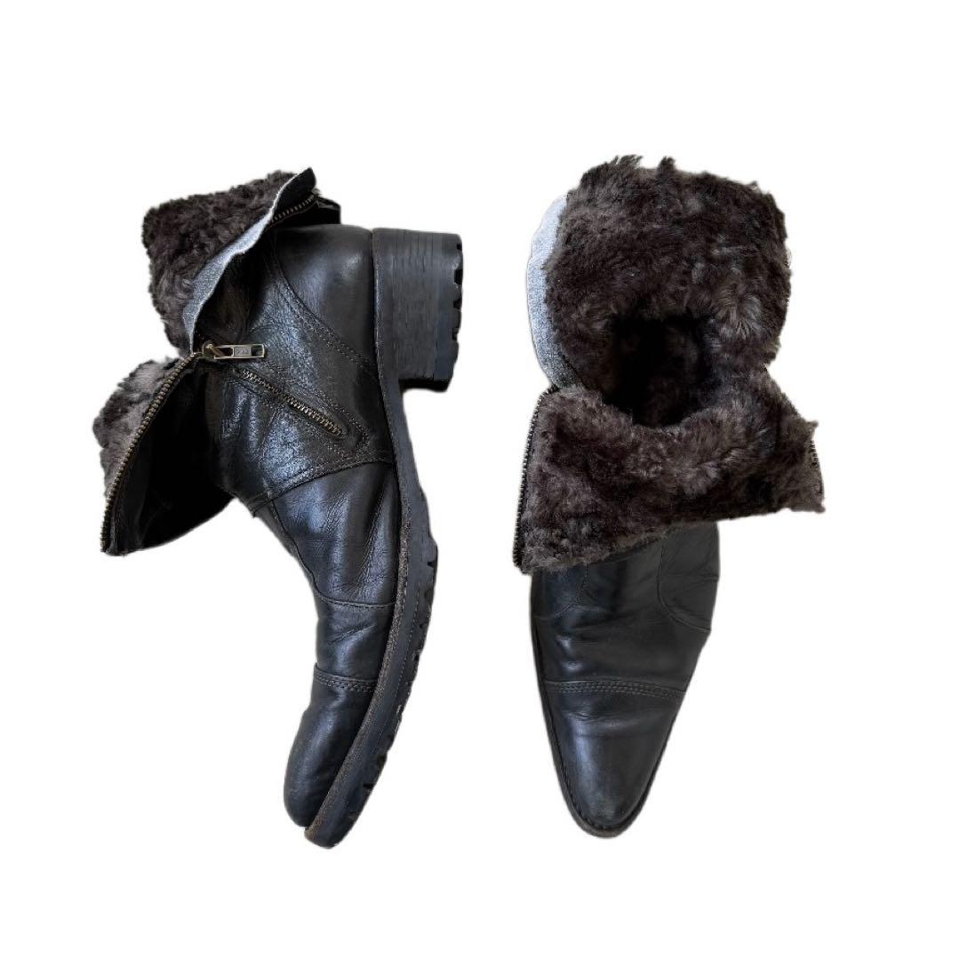 靴 alfredo bannister pointed fur boots