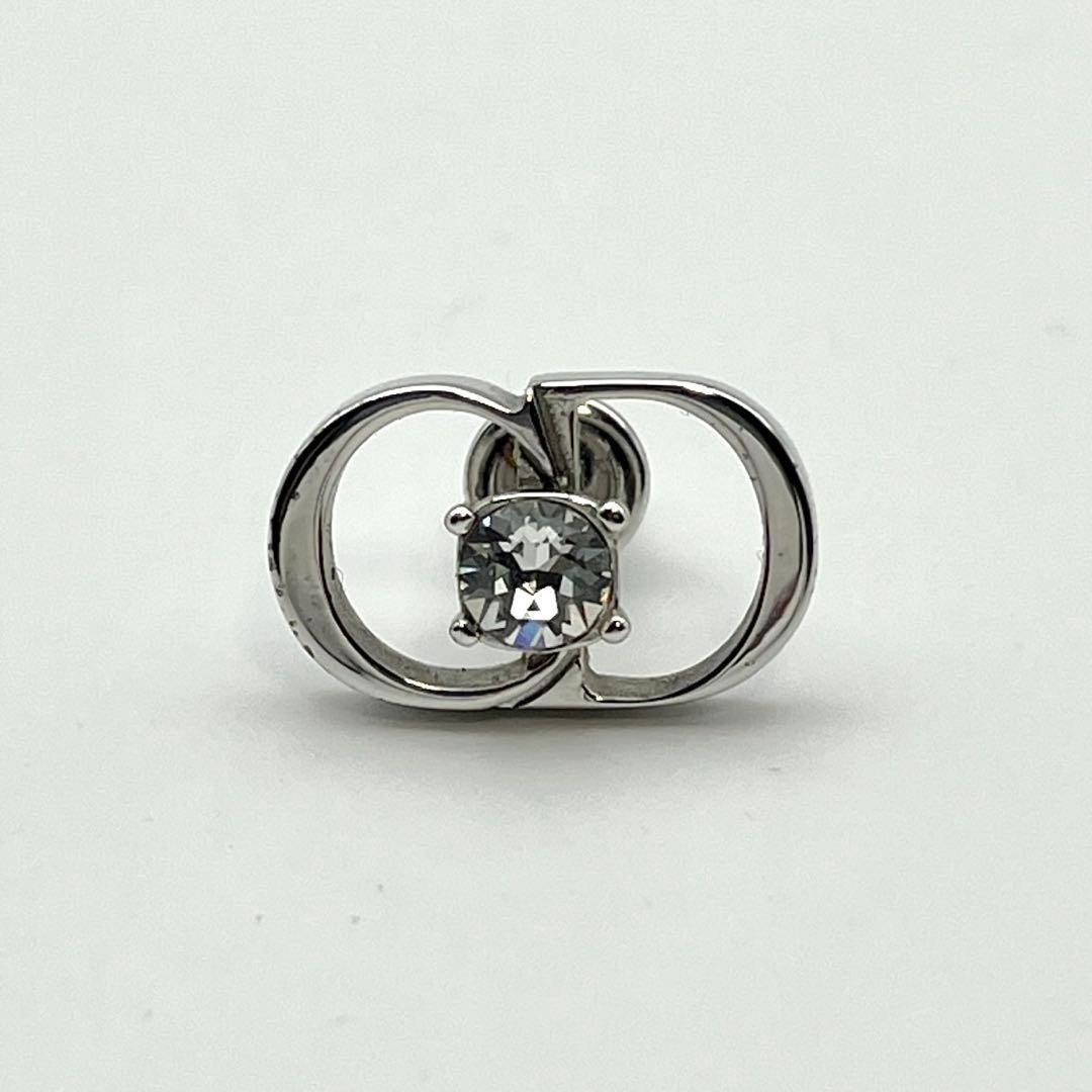 ディオール　片耳ピアス　CDアイコン　クリスタル　Ag925　シルバー　メンズ