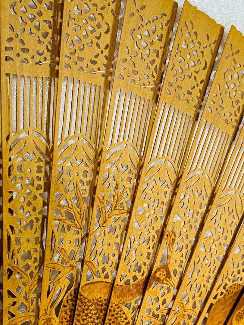 中国 木製 扇子 新品 未使用